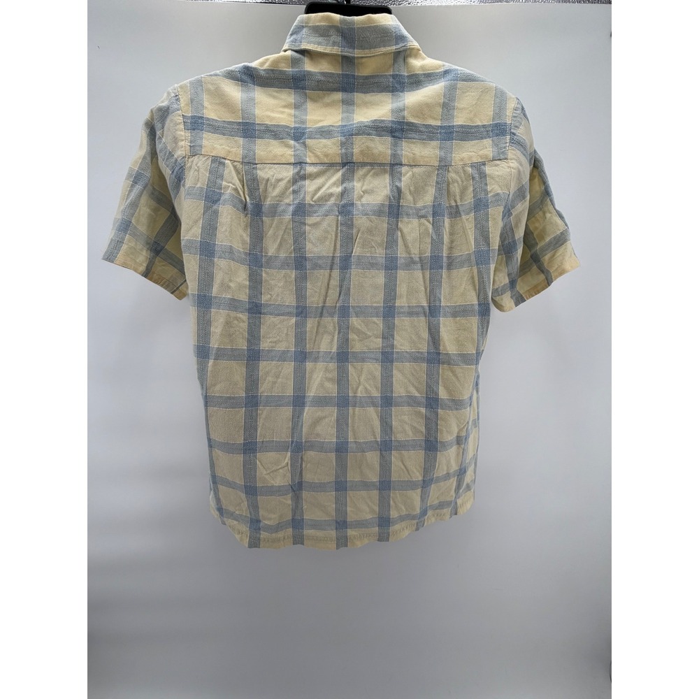 Bobbie Brooks Button Up Shirt Womens L Yellow Blue Plaid Floral‎ Embroidered - Picture 3 of 6